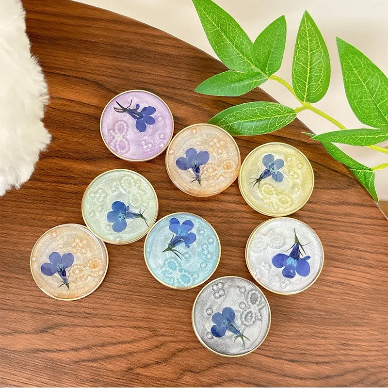 

BOHO Dried Floral Epoxy Pearl Holder Universal Smart Tok Lazy Bracket For iPhone Samsung Foldable Griptok Stand Socket