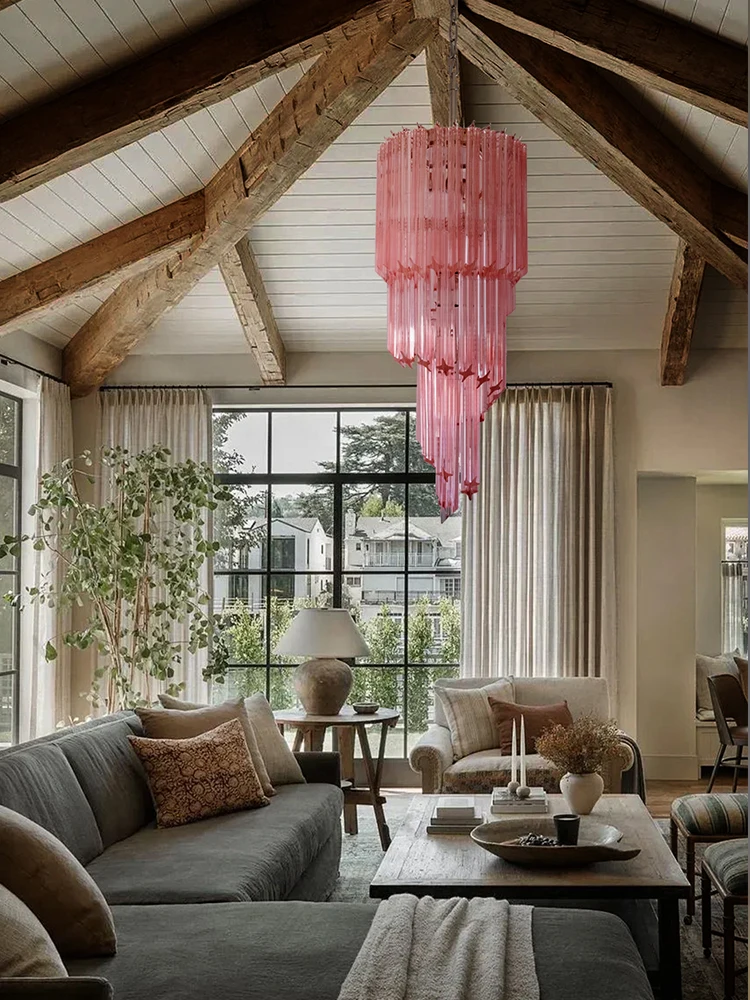 

Italian Designer Vintage Glass Chandelier Multi Color Home Decoration Hanging Lamps For Ceiling Living Room Stair Lamp Lustre