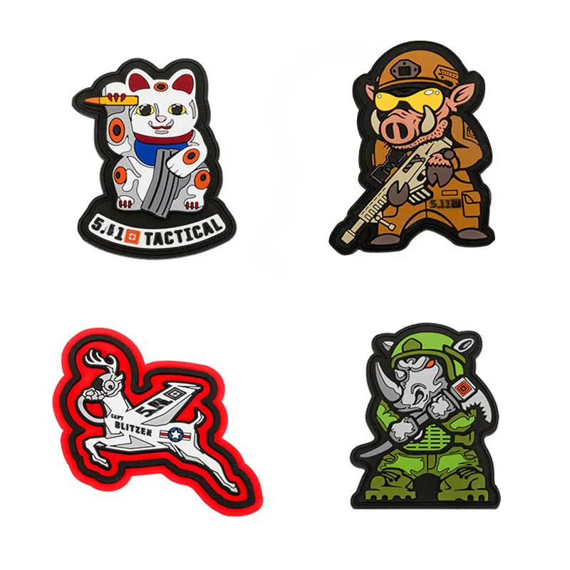 3D PVC Patch Rhino Demolition Tactical Armband Morale Badge Hook & Loop Military Patches for Backpack Hats Appliques