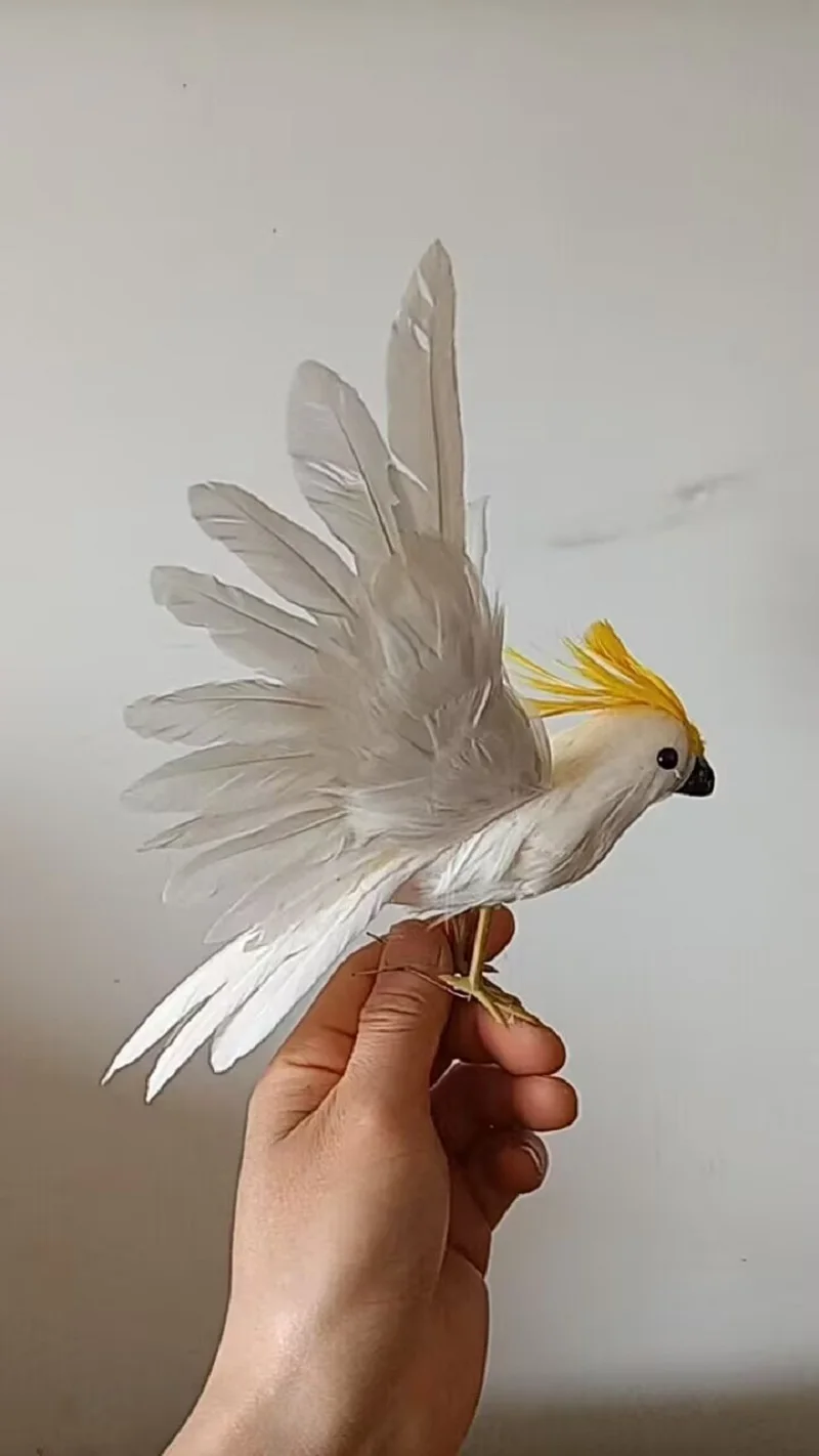 small cute simulation white parrot model foam&feather wings parrot bird gift about 20x30cm d0559