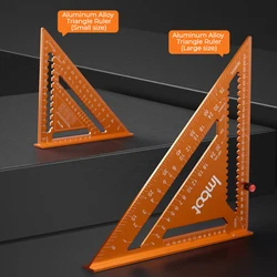 Impot lega di alluminio doppia scala triangolo righello angolo righello carpentiere triangolo piazza strumento Rafter strumento di riparazione per la lavorazione del legno