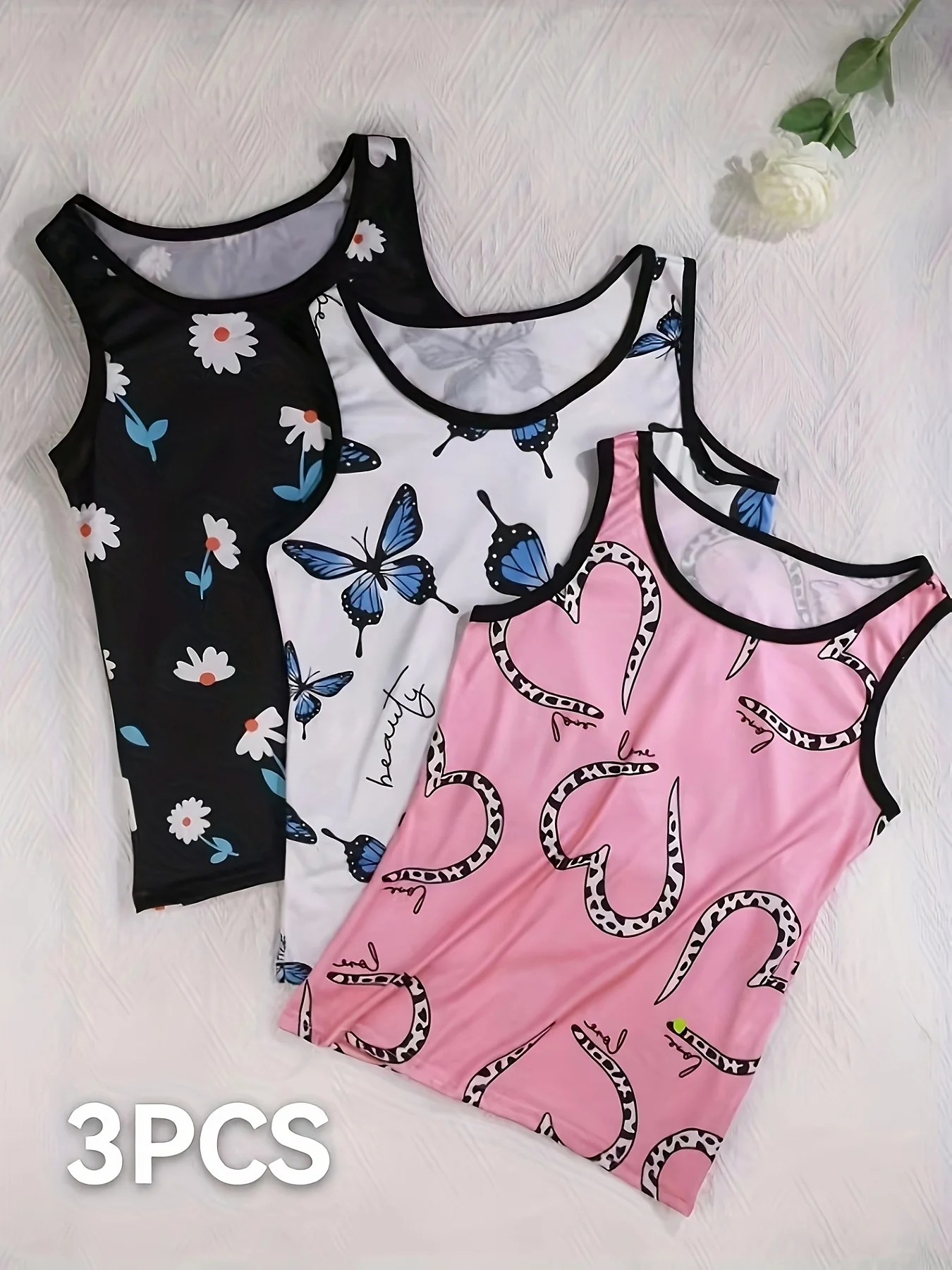 3-Pack Women Comfort Vests for All Seasons, Rayon High Elastic Casual Home Basic Tops