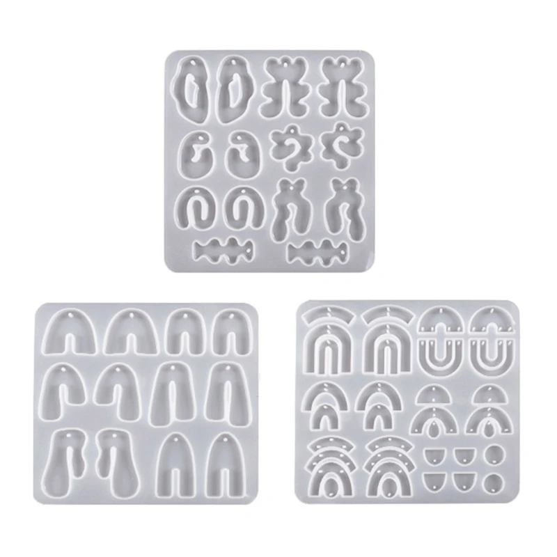 Silicone Mold for DIY Earrings & Ear Drops Geometric Earrings Pendant Resin Mold C1FC