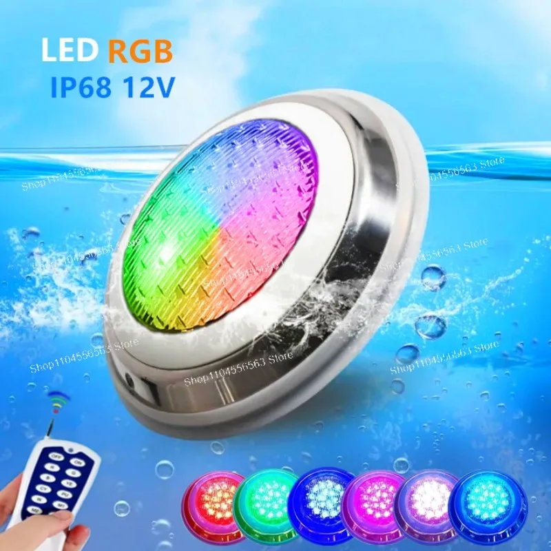 

Swimming Pool Light Cross-border Direct Supply Stainless Steel Underwater Lighting Colorful RGB Waterproof Swimming Pool