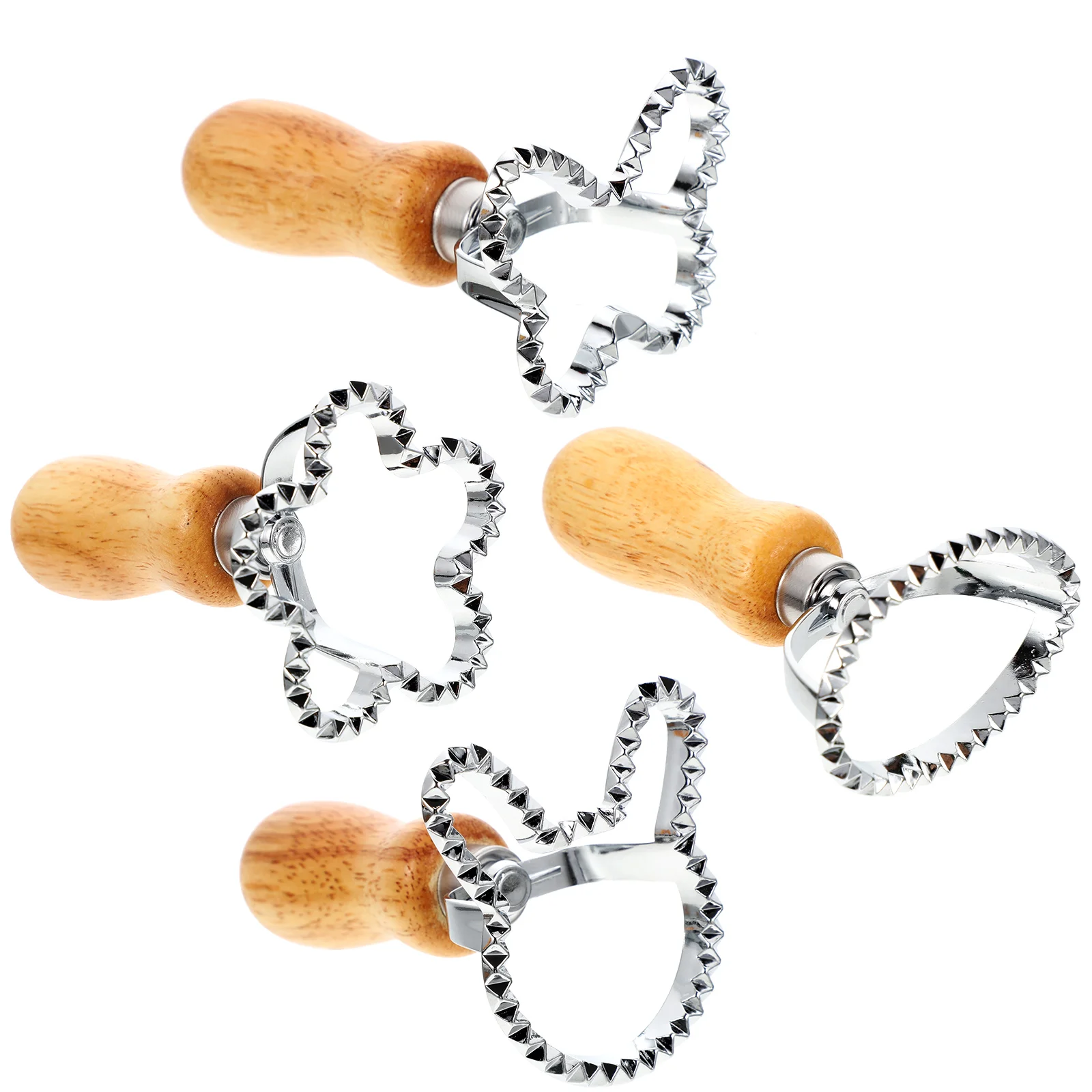 

4 Pcs Biscuit Mold Dough Multi function Zinc Alloy Cookie Tool Kitchen Accessory Decorative Shape Dumpling Press Easter