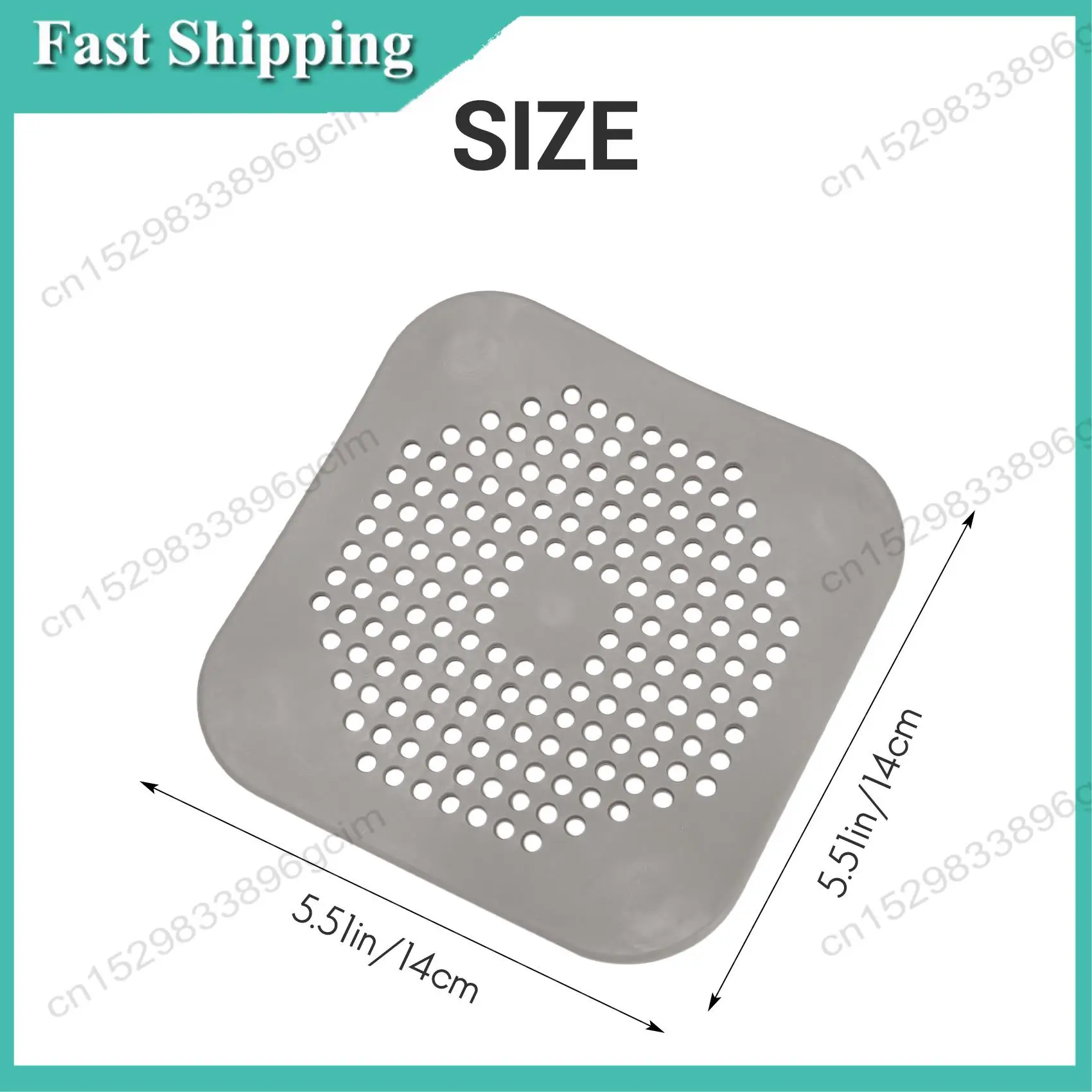 -BABQ couvercle de vidange carré pour douche, collecteur de cheveux, bouchon plat en Silicone pour salle de bains et cuisine, filtre de protection de vidange de douche