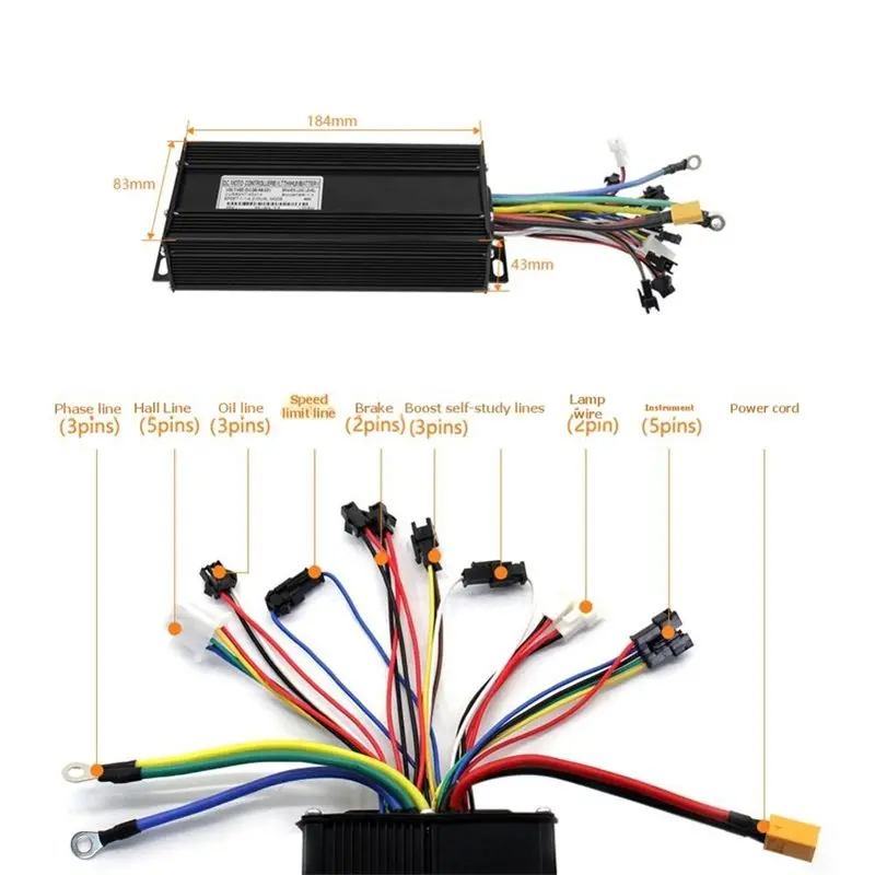 Superior-T24 LCD Color Meter+ Sine Wave Tri-Mode 36V- 52V 45A Controller For E-Bike Electric Scooter
