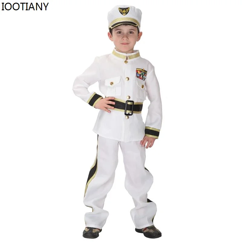 

CosplayBoy White Royal Naval Uniform Military Sailor Cosplay Costumes Fancy Party Dress Halloween Carnival Stage Performance Clo