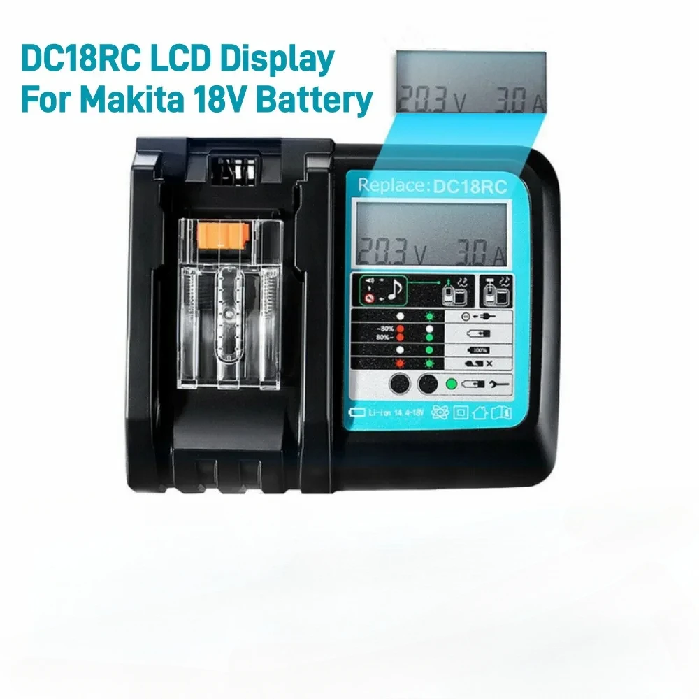 

DC18RC Li-ion Battery Charger For Makita 14.4V 18V Bl1830 BL1850 Electric Power 3A Charging