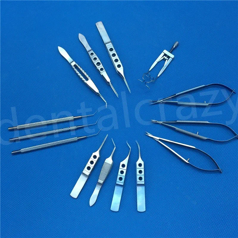 14pcs Titanium forceps scissors IOL Manipulator Ophthalmic Surgical Instruments High Quality