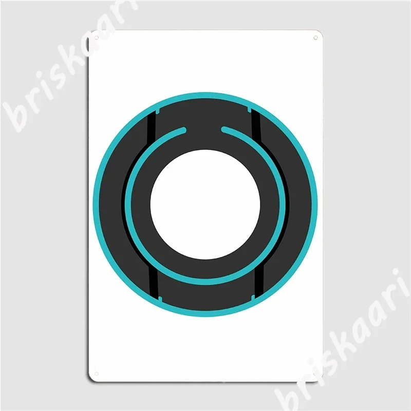 최소한의 블루 트론 식별 디스크 금속 플라크 포스터 장식 거실 사용자 정의 빈티지 홈 주석 간판 포스터