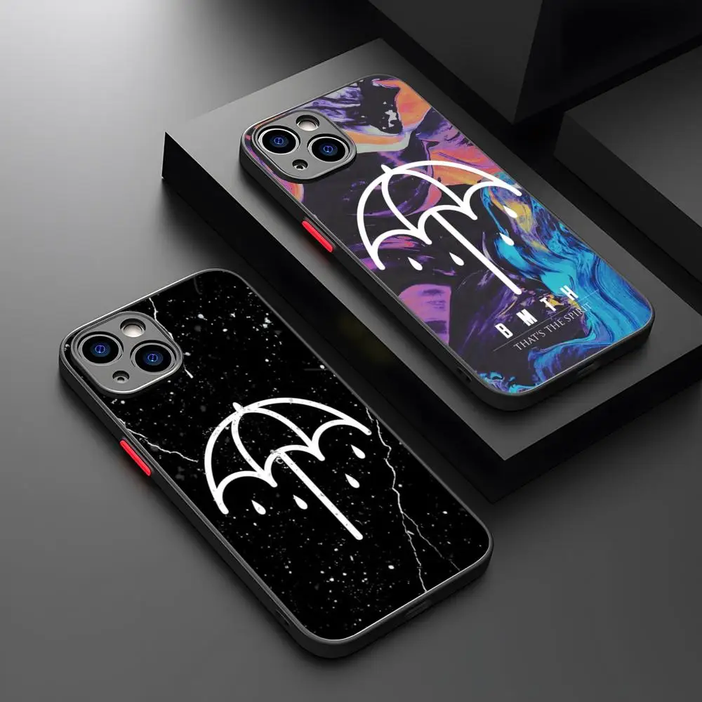 BMTH B-Bring Me The H-Horizons Phone Case Matte Transparent For 16 15 IPhone 12 11 13 Pro Max X XR 8 Plus Back Cover