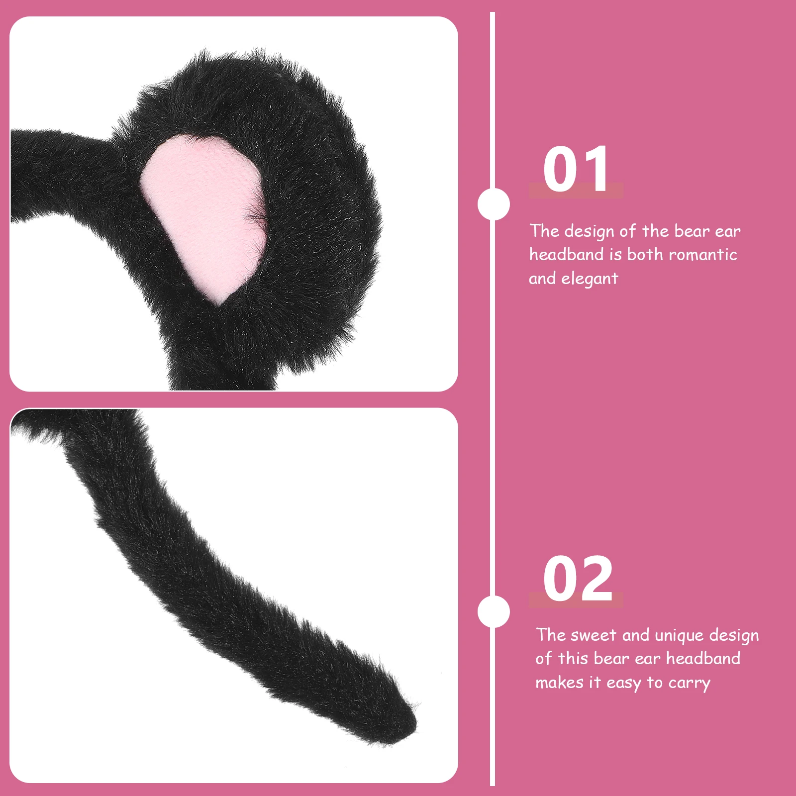 

Bear Ears Headb White Rabbit Velvet Small Bear Ears Hair Accessory Party Cosplay Headdress Adult Halloween Accessories