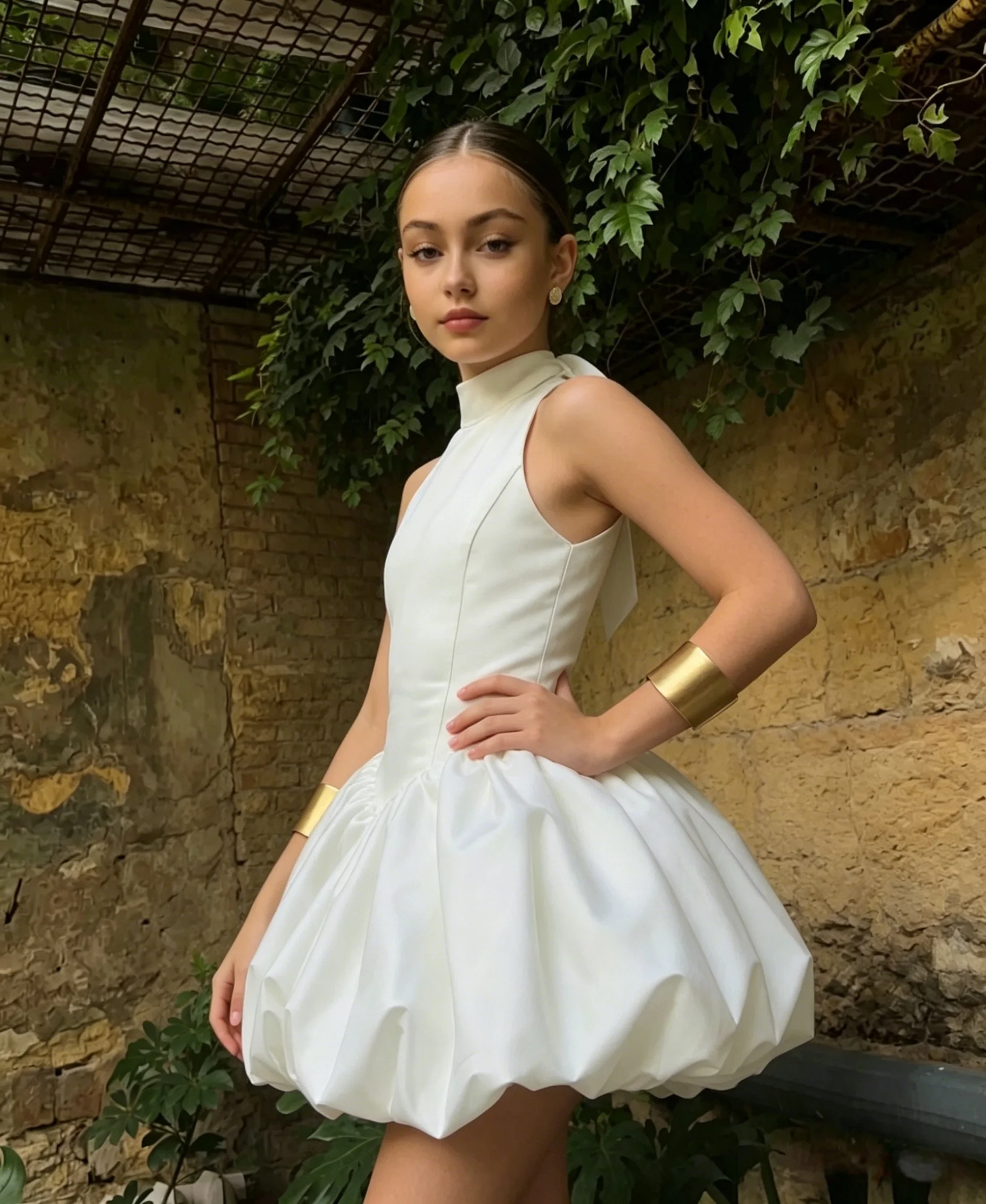 Custom White Halter Girls Party Dress Short Flower Girl Dress Mini Formal Gala Dress for Kids Satin Birthday Party Ball Gowns