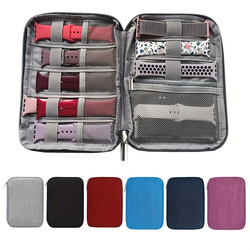 1pc Watch Strap Storage Bag, Travel Essentials Multi-pocket Cable Organizer Bag, Small Charging Cord Storage, Charger, Cables
