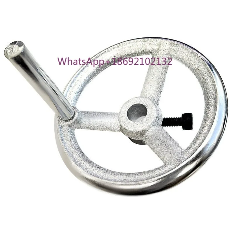 Cast Iron Handwheel Round Through Hole with Top Wire Hole Side Locking Chrome Plated Industrial Machine Tool Handle Rotating