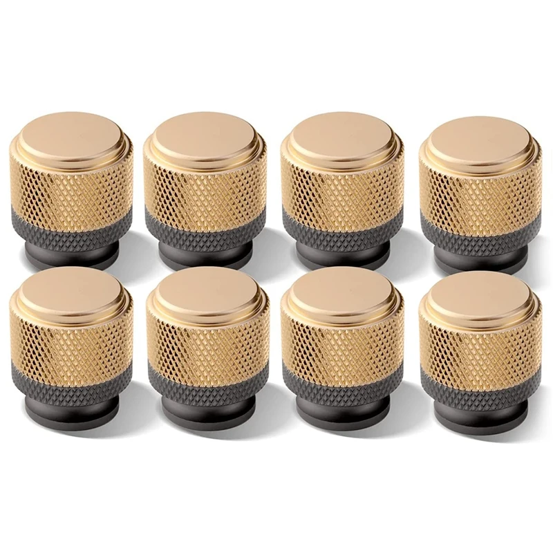 8 Pcs Knurled Cabinet Knobs Kitchen Drawer Knobs Handles Bathroom Cabinet Door Knobs Decorative Pull Knobs (Gold)