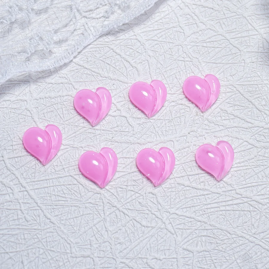 30/50/100 قطعة 7.5*8 مللي متر على شكل قلب يمكن ارتداؤها مسمار الفن اكسسوارات قضية الهاتف المحمول DIY بها بنفسك الديكور أجزاء المجوهرات ل