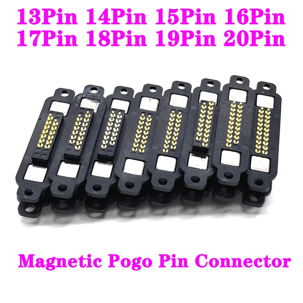 2A 13 14 15 16 17 18 19 20 Pogopin DC Magnetic Pogo Pin Connector  Male Female Spring Loaded DC Power Socket with ears Pitch 2.5