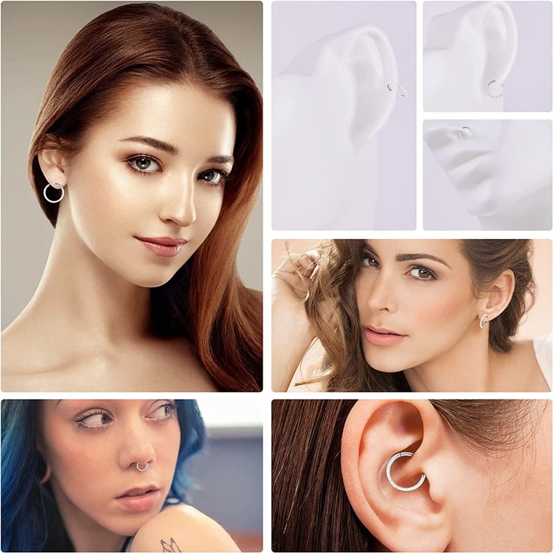 1 زوج 316L الفولاذ المقاوم للصدأ الميمون الوردي الأزرق حلق من العقيق التيتانيوم القوقعة خواتم الأنف الشفاه مجوهرات للجسم بالجملة قطرة شي #5