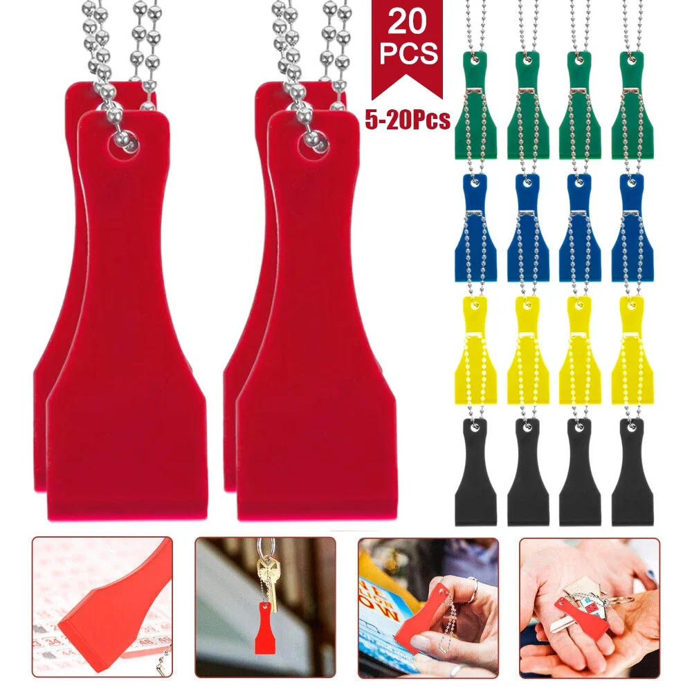 10/20PCS Lottery Ticket Scratcher Tool Plastic Scraper Tool Keychain Scratch off Scraper Lotto Scratcher Label Sticker Remover