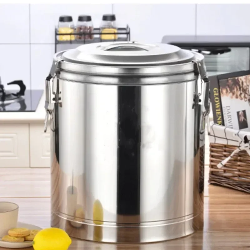 304 Stainless Steel Commercial Thermal Insulation Bucket  Ice Powder Soybean Milk Rice Bucket Stall Ice Insulation Box