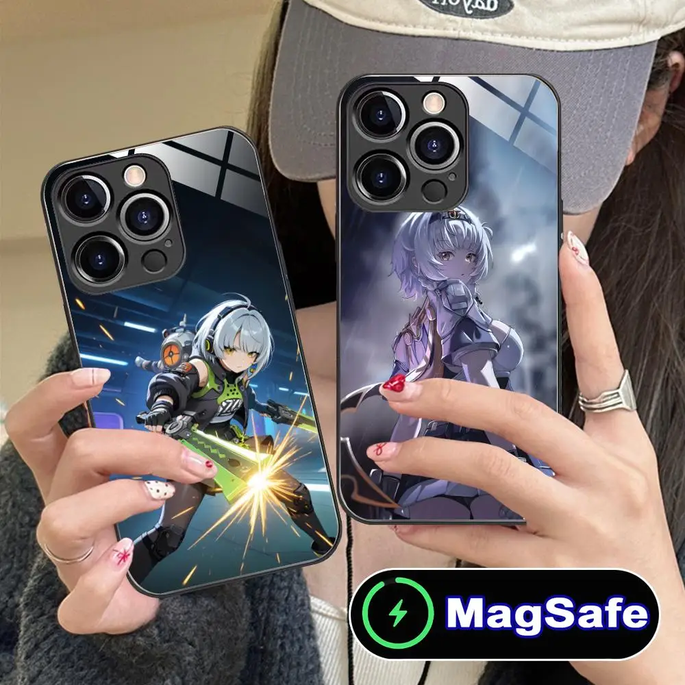 

Чехол для телефона ZZZ Silver Soldier Anby для iPhone 16, 15, 14, 13, 12, 11 Pro Max Plus Mini MagSafe, защитное стекло, роскошное, красивое
