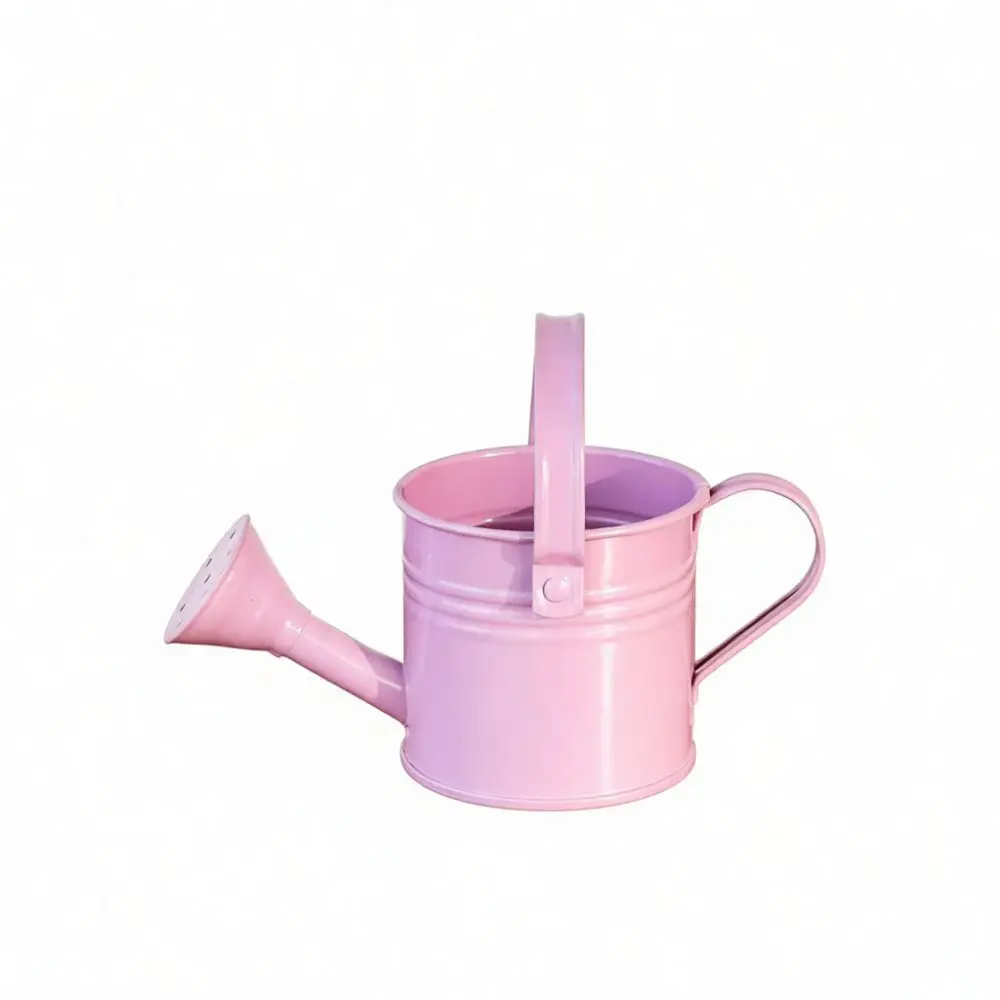 Cute Candy Colored Mini Watering Pot Metal Flower Planter Decorative Garden Tool Desktop Succulent Mini Vase Art Ornament