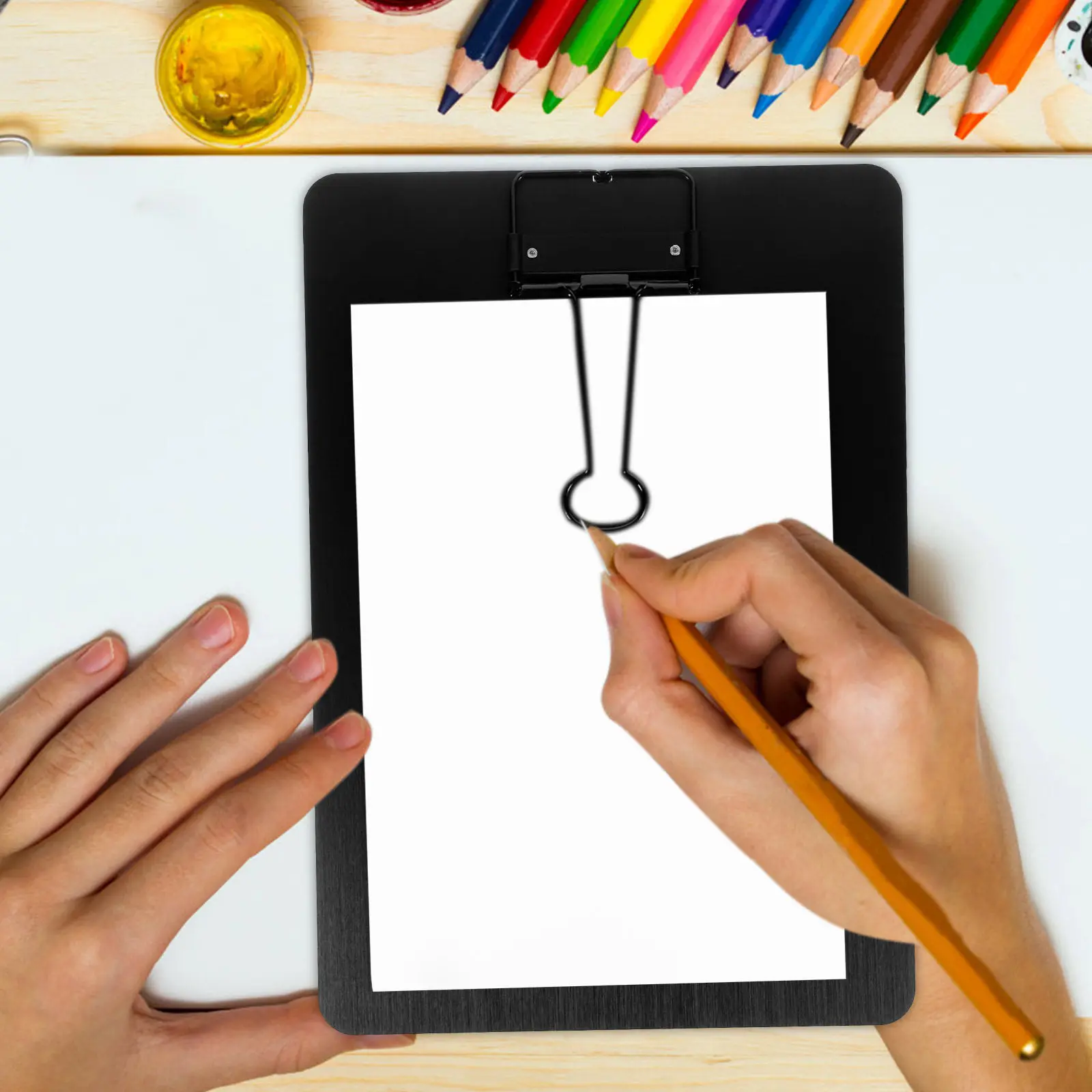 

A5 Stainless Steel Clipboard Metal Clip Multi Purpose Document Organizer Home Office A5 Paper Clipboard