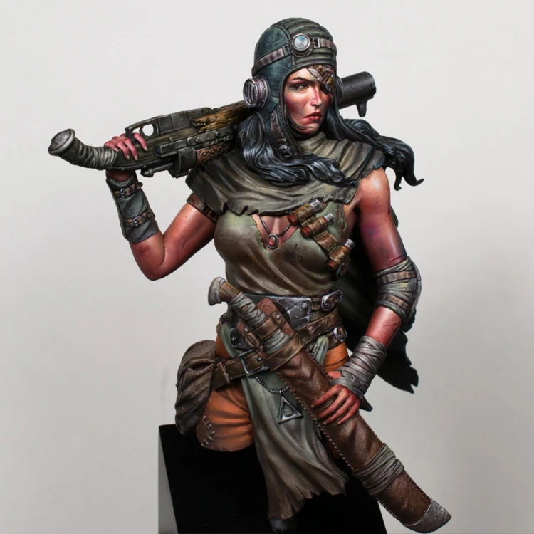 

1/9 Scale Die-cast Resin Figure Model Assembly Kit Needs To Assemble The Machine Gun Girl Bust GK