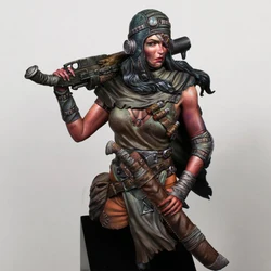 1/9 Scale Die-cast Resin Figure Model Assembly Kit Needs To Assemble The Machine Gun Girl Bust GK