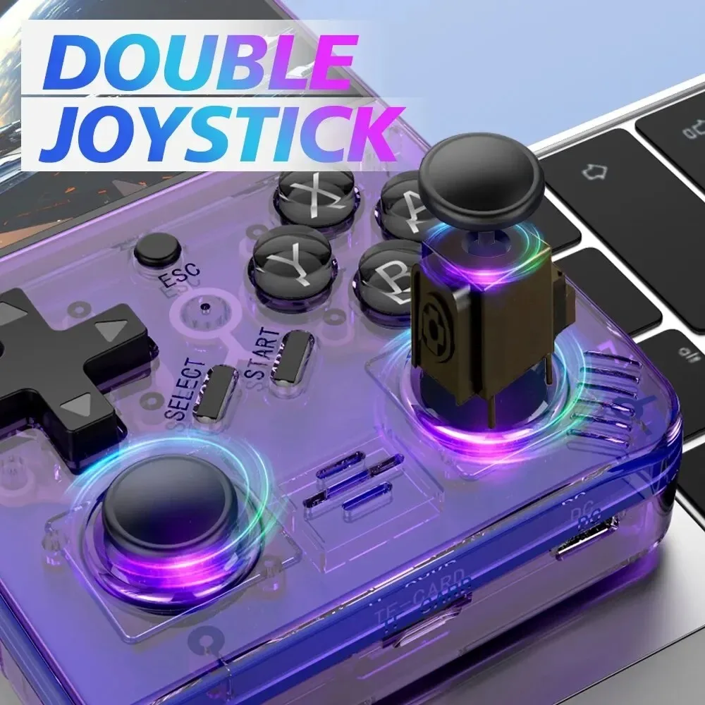 Console per videogiochi portatile retrò Open Source R35Plus Sistema Linux Schermo IPS da 3,5 pollici Lettore video tascabile portatile Giochi da 64 GB