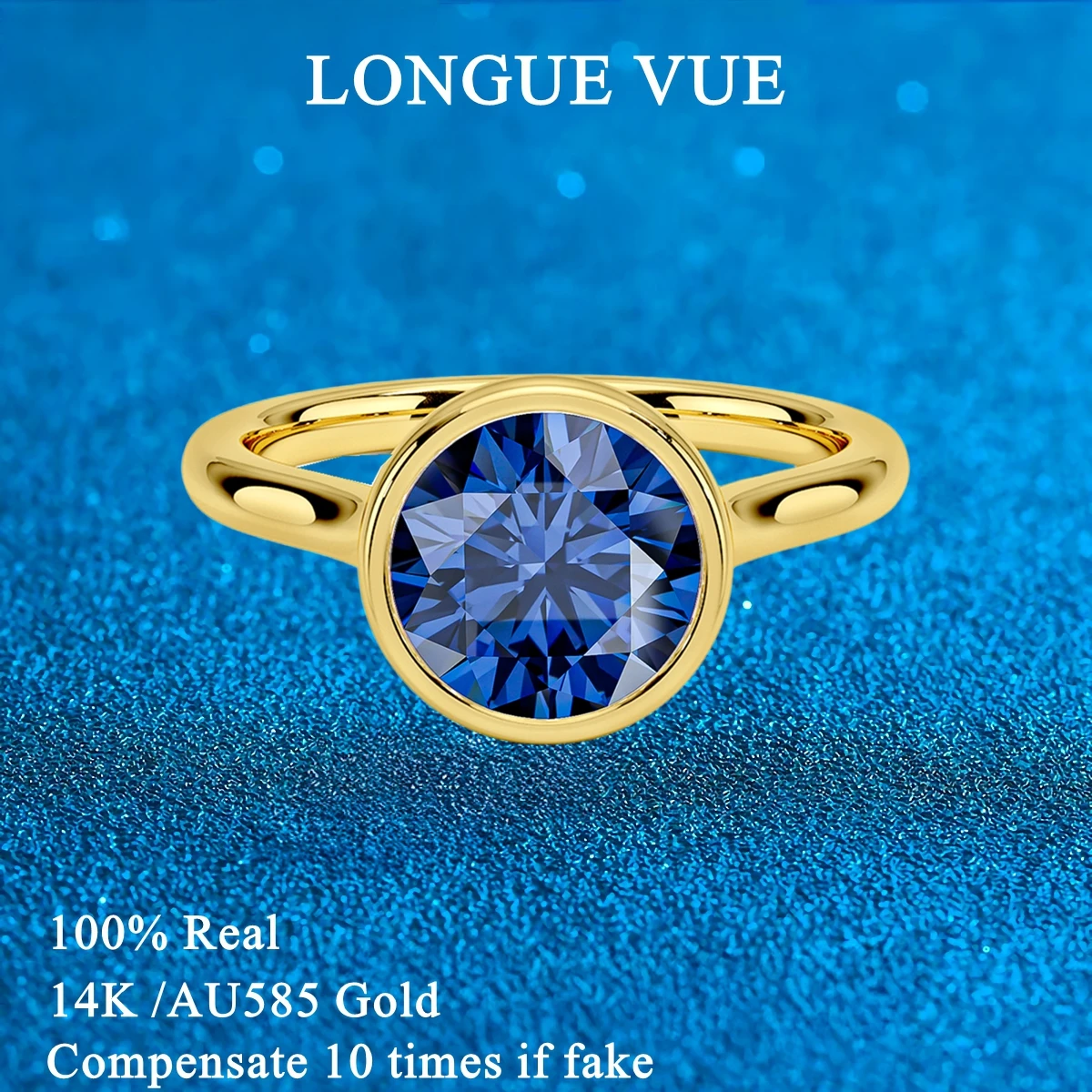 

AU585 золотые кольца 14 карат для женщин, выращенные в лаборатории рубиновый изумруд с сапфиром, ювелирные изделия, круглые муассанитовые обручальные кольца, оптовая продажа