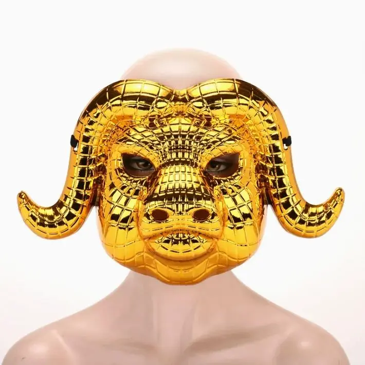 Halloween Golden Leopard Tiger Lion Pig Mask Adult Party Performance Costume Prop Cattle Masks for Men Women