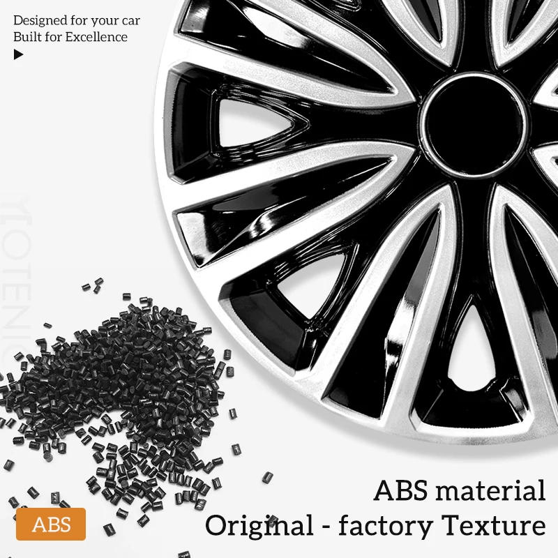 15 inch Sword Style Hubcaps Black & Silver Wheel Covers for Cars Set of 4 Fits Honda Volkswagen, Chevy, Mazda,Dodge Hub Caps