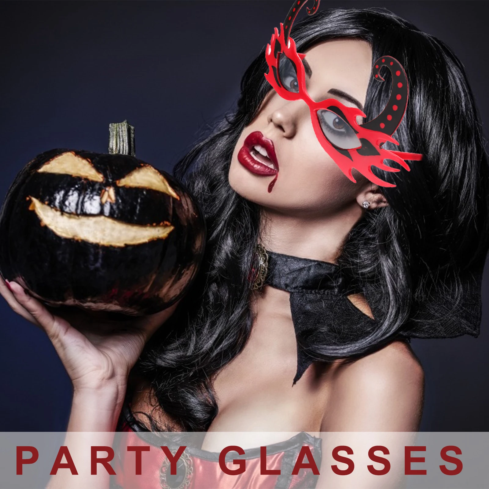 4 szt. Okulary Imprezowe Halloween Śmieszne Karnawał Maskarada Małe Lekkie Unikalny Design Idealne Rekwizyty do Zdjęć