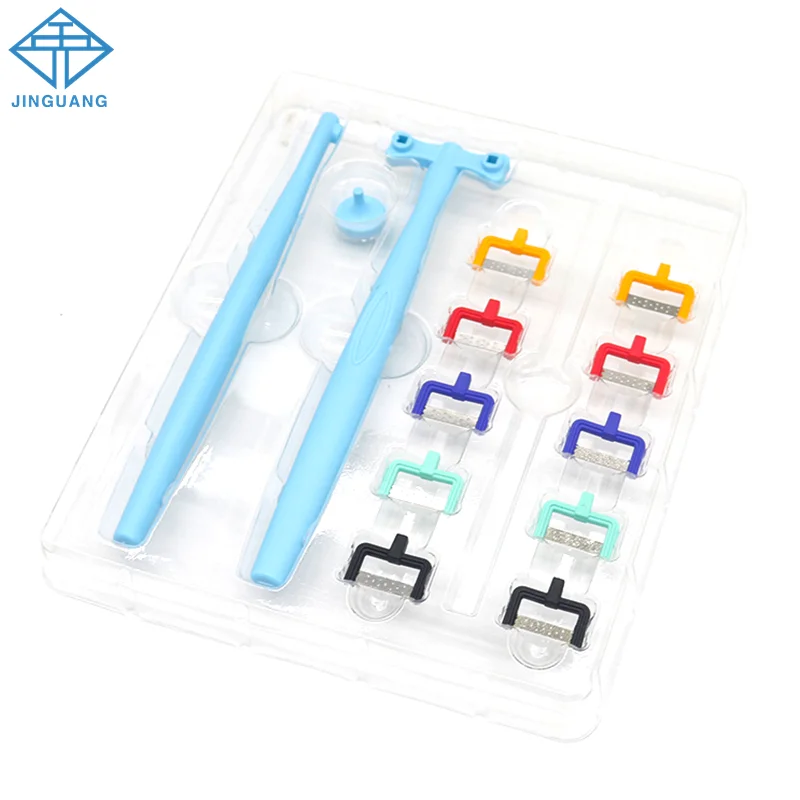 2sets Interproximal Enamel Reduction Kit Dental Orthodontic Polishing Strips Cutting Frosted Strip Gap Saw Oral Surface Cleaning