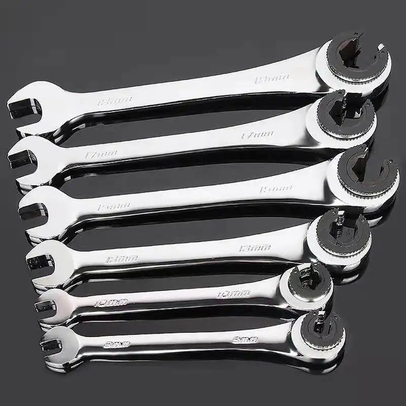 

Double-ended open ratchet wrench, removable in narrow space, fast ratchet open wrench
