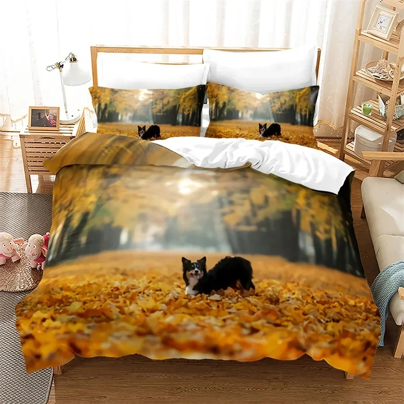 3D Puppy Duvet Cover Cute Pet Dog Print Comforter Cover Microfiber Animal Theme Bedding Set Twin Full Size For Kids Boys Girls