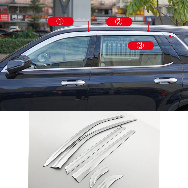 

Car accessories FIT For Hyundai Palisade LX2 2020-2024 chrome waterproof Door Window Visor Vent Shades Sun Rain Guard