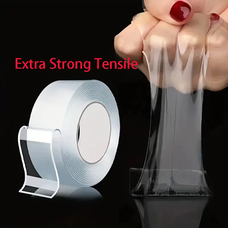 Double Sided Nano Gel Tape Heavy Duty Home Improvement Transparent Adhesive Strips Strong Sticky Reusable Washable Mounting Tape