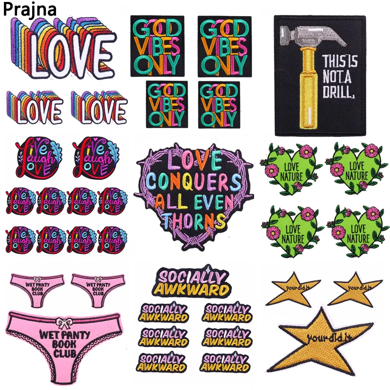 10PCS/lots Hot Individuality Cartoon/letter Embroidery Patch Iron On Patches For Clothing thermoadhesive patches For Clothes DIY