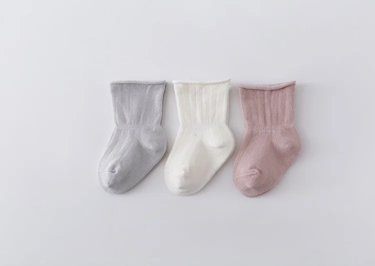 3 Paare/los Kinder Junge Mädchen Socken Casual Solide kinder Socken Für Baby Baumwolle Kleinkind Socken Für Babys Frühling Herbst 0-5Years Neue – Detail 5