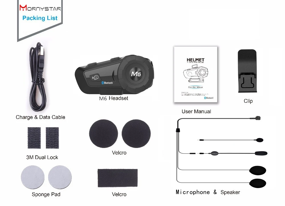 1000m Bluetooth Intercom Motorcycle Helmet Headsets for Rider BT Wireless Walkie Talkie Moto Stereo Interphone MP3 GPS FM Radio image 3