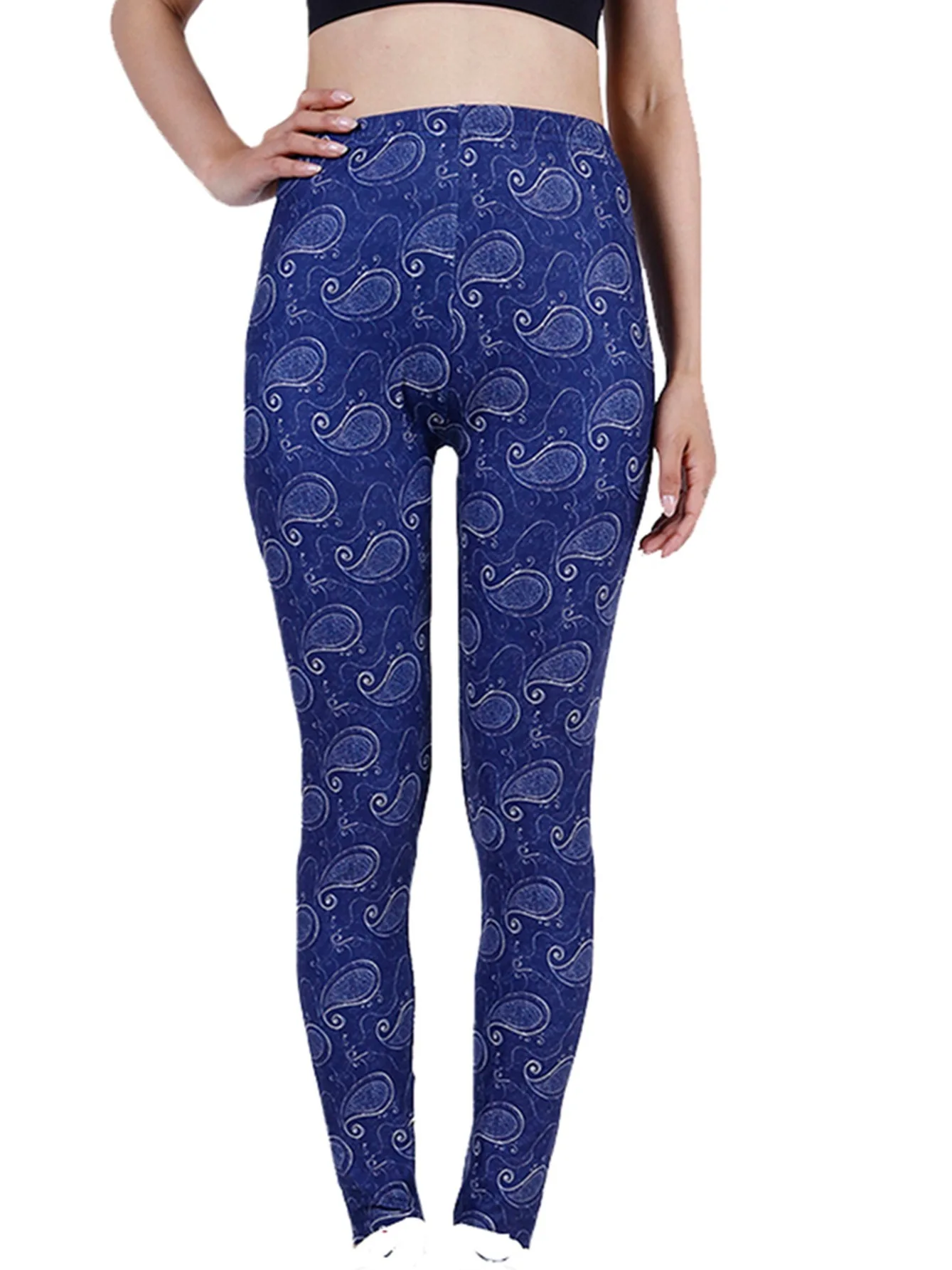 Leggings irregulares con estampado de plantas para mujer, mallas deportivas informales, pantalones de Yoga para entrenamiento físico, pantalones recortados de alta elasticidad