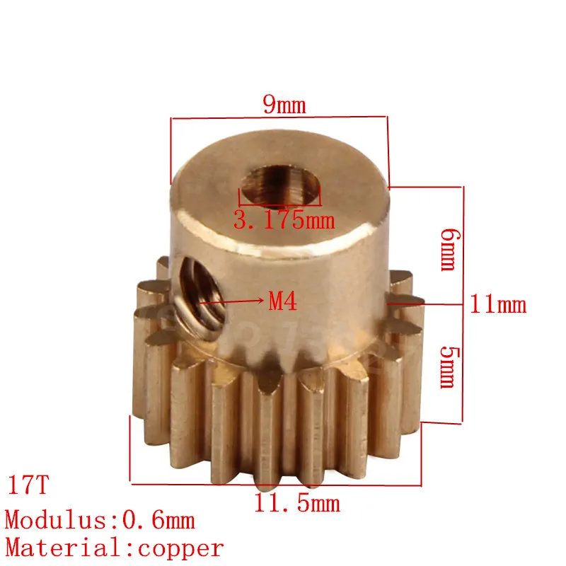 Copper Motor Gear 13T 14T 15T 16T 17T 18T 19T 20T 21T 23T 26T For 1/10 1/16 Scale RC Car Kids Toy HSP Spare Parts Accessories