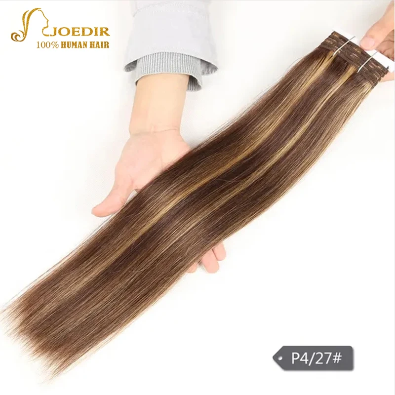 Joedir Brazilian Straight P4/27 P6/27 Human Hair Weave Bundles 100% Natural Rmy Hair Extension 10 To 26 Inches