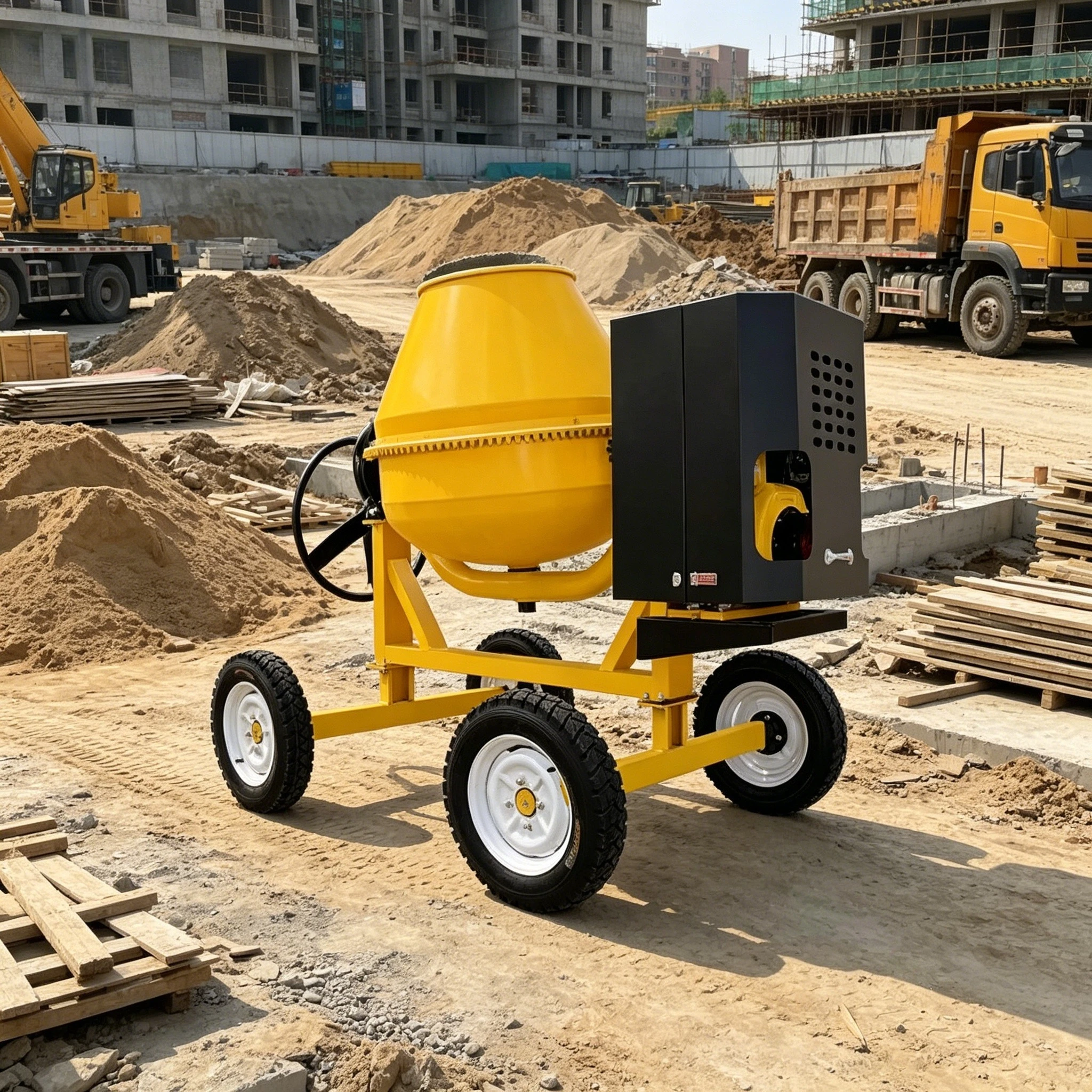 

YG Customized Electric Ready-mix Concrete Mixer Small Concrete Mortar Cement Mixer Stainless Steel Drum Mixer with Pump