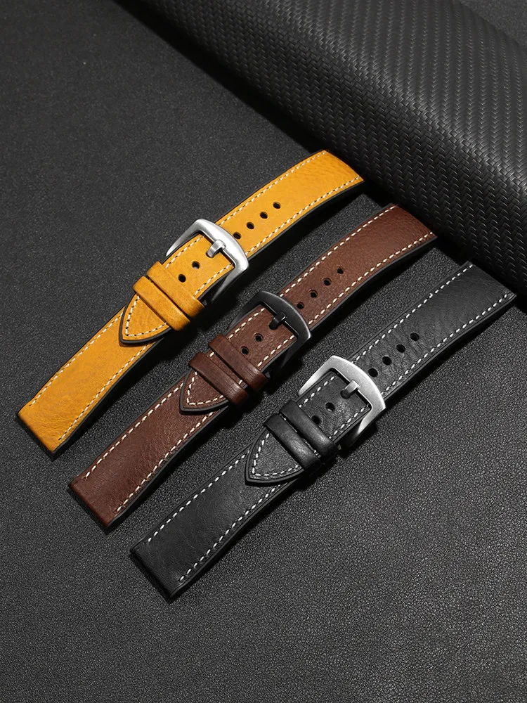 Suitable for Tissot Sudare Darth Vader/Suchi Starfish Series Strap Men's Lychee Pattern Leather Silicone Bracelet Accessories