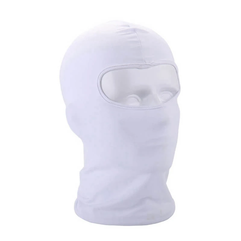 2X Outdoor Full Face Mask Spandex Balaclava Thin Motorcycle Cycling Ski CS Mask White